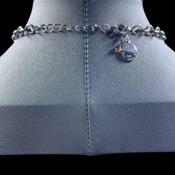 Liz Claiborne Est 1976 Statement Necklace Blue Turquoise Flower Bold Fashion 18" - Picture 8 of 8